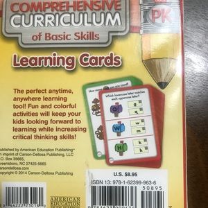 Pre K Curriculum of Basic Skills Cards-New